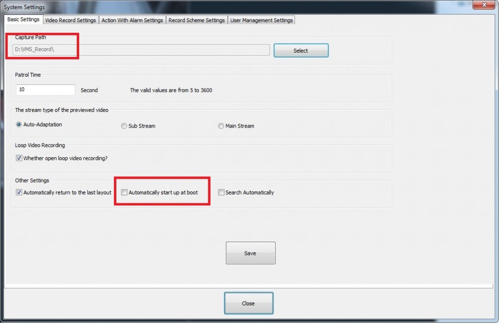 Software Foscam VMS - Otras configuraciones
