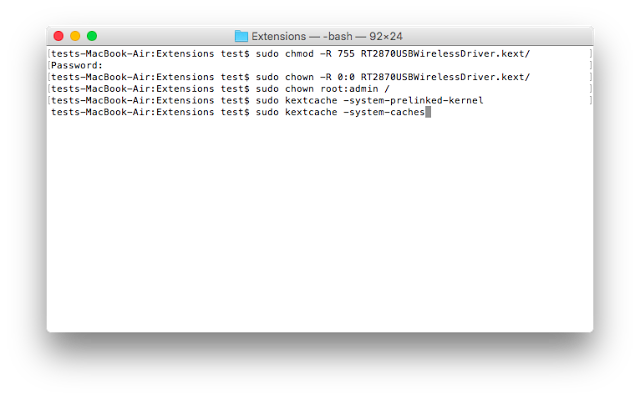 Configuración Ralink en MAC OS El Capitan 