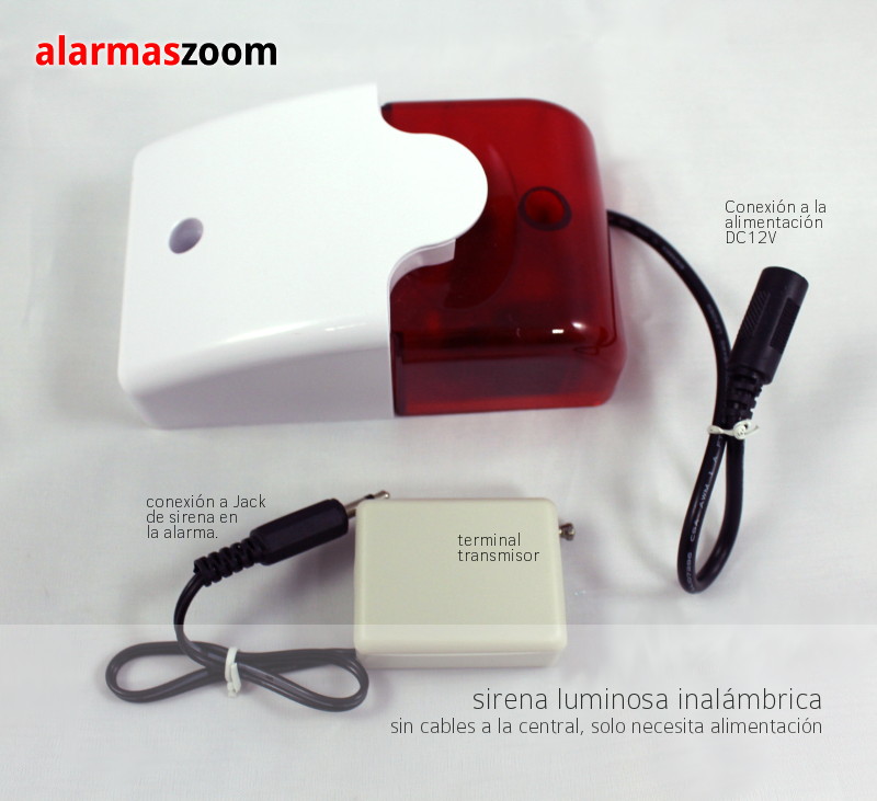 Instalar varias sirenas en alarma GSM: detalle conexión sirena inalambrica