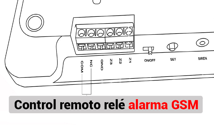 Control remoto relé cableado en alarma GSM AZ018