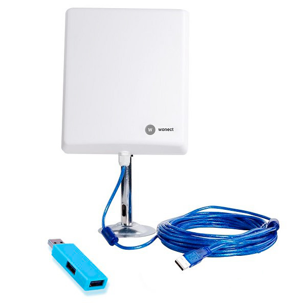 Antena Exterior WiFi USB 10 Metros Largo Alcance Wonect N4000A Alta  potencia Cable USB activo