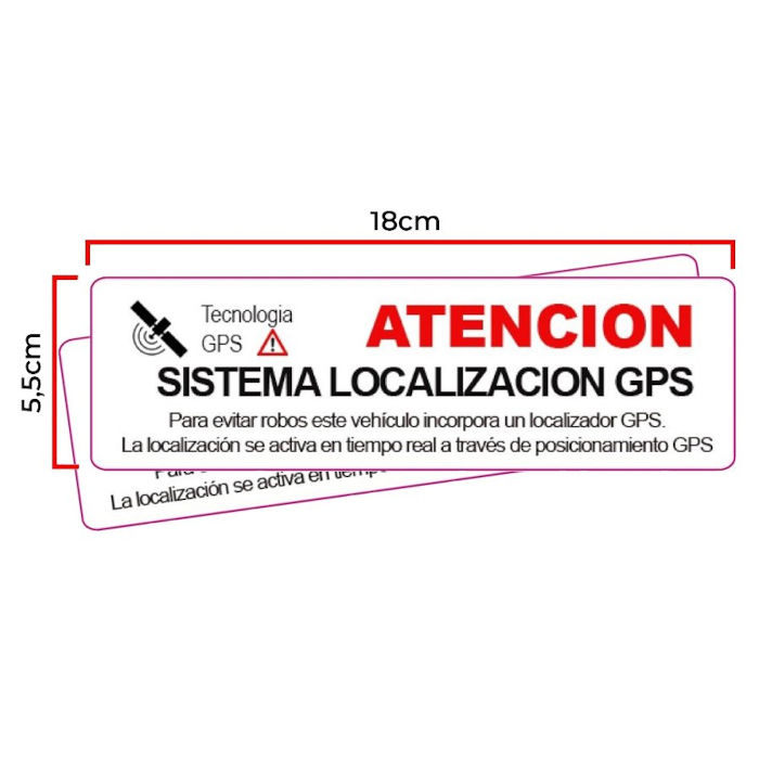 Pegatina Localizador GPS adhesiva interior Cristal Sistema Localizacion