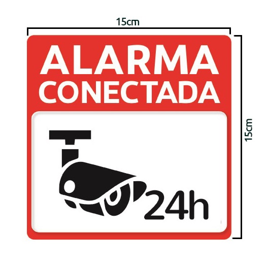 Pegatina Roja Alarma Conectada 24 horas