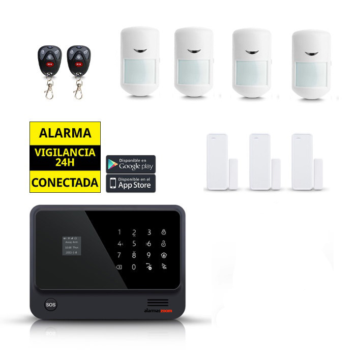 Kit seguridad alarmas casa 4 Detectores de movimiento AZ019 1