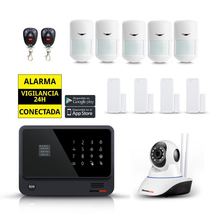 Kit seguridad alarmas casa 5 Sensores movimiento Camara IP AZ019 6