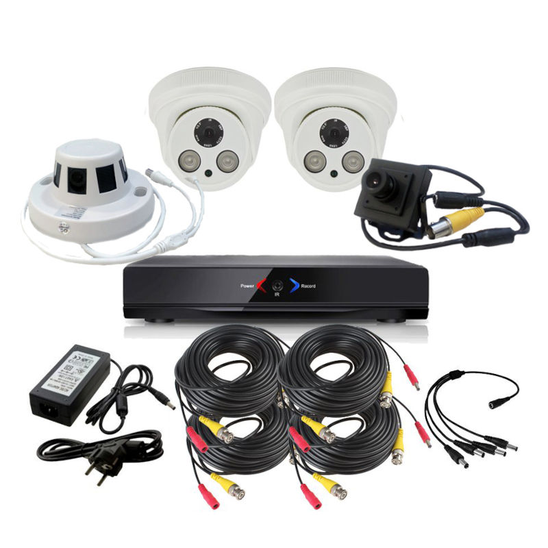 CCTV Grabador DVR AHDK030 2 Camaras Interior Full HD 1 Espia 1 Detector Incendio