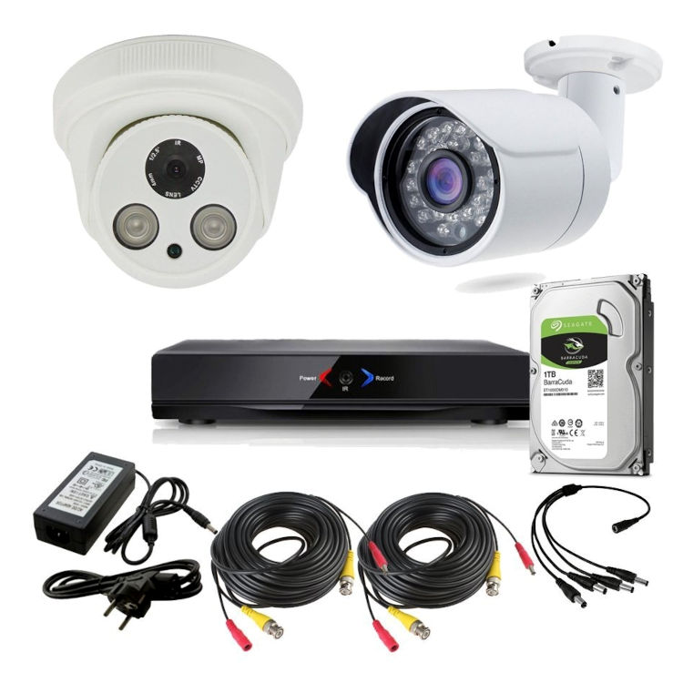 CCTV Grabador DVR AHDK004 Camara interior Camara exterior Disco Duro 2Tb SATA