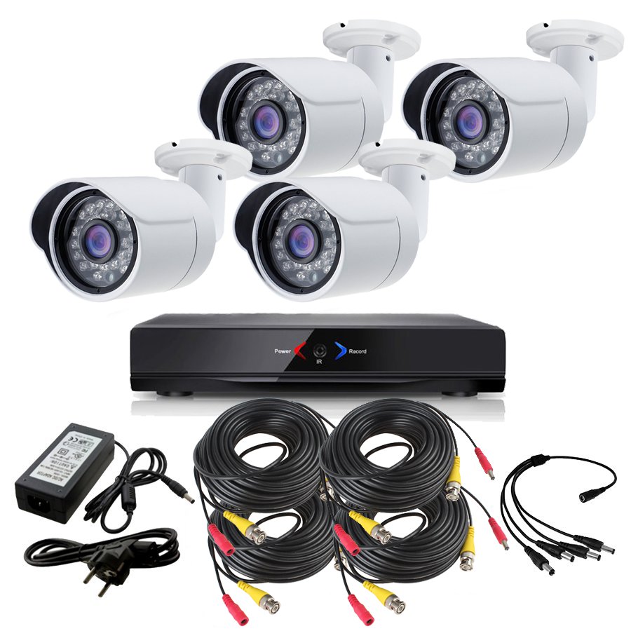 CCTV Grabador DVR AHDK009 4 Camaras exterior seguridad AHD101AL