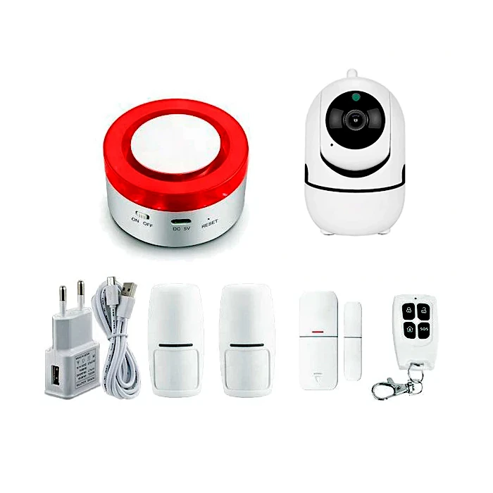 Sistema De Alarma Con Cámara De Seguridad Y Sensores Para Casa
