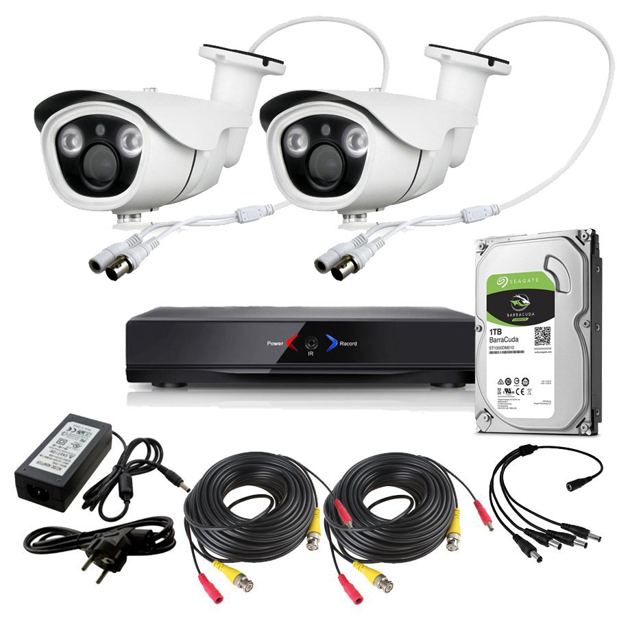 CCTV Grabador DVR AHDK038 2 Camaras Exterior Full HD 1080p Disco Duro 2Tb
