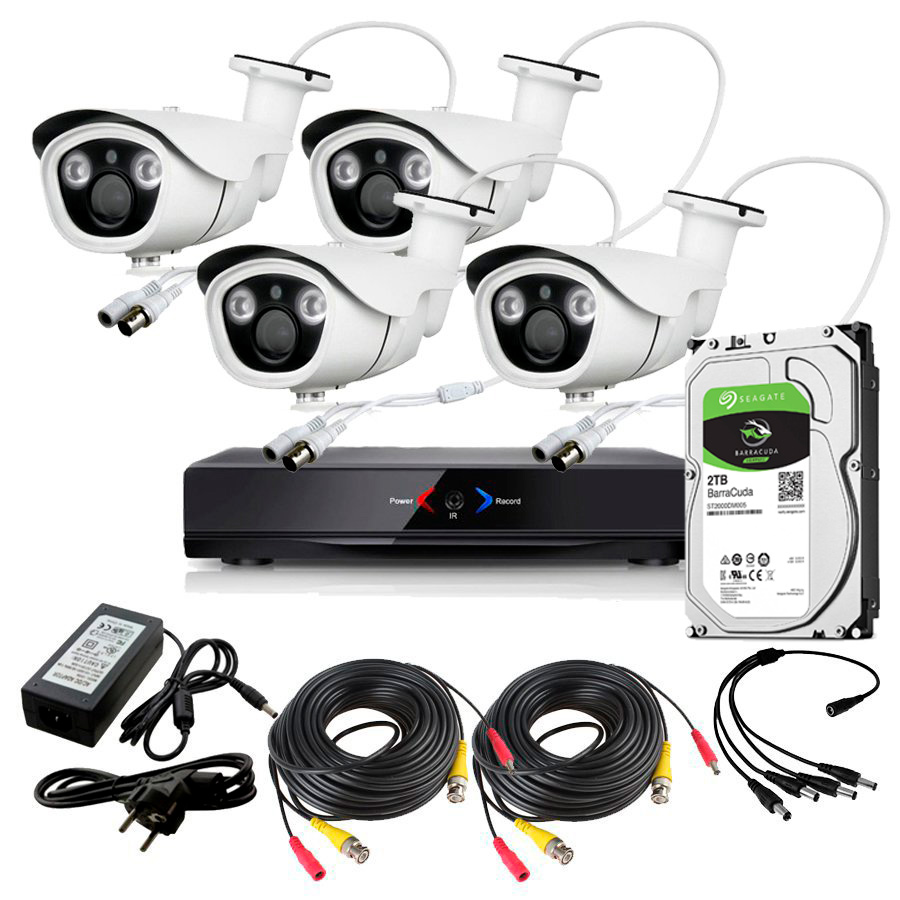 CCTV Grabador DVR AHDK039 4 Camaras Exterior Full HD 1080p Disco Duro 2Tb