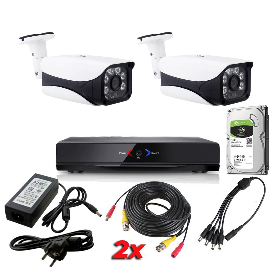 Kit Sistema de Seguridad CCTV Camaras vigilancia 4CH DVR 2 AHD114D SATA 2Tb Pack AHDK061