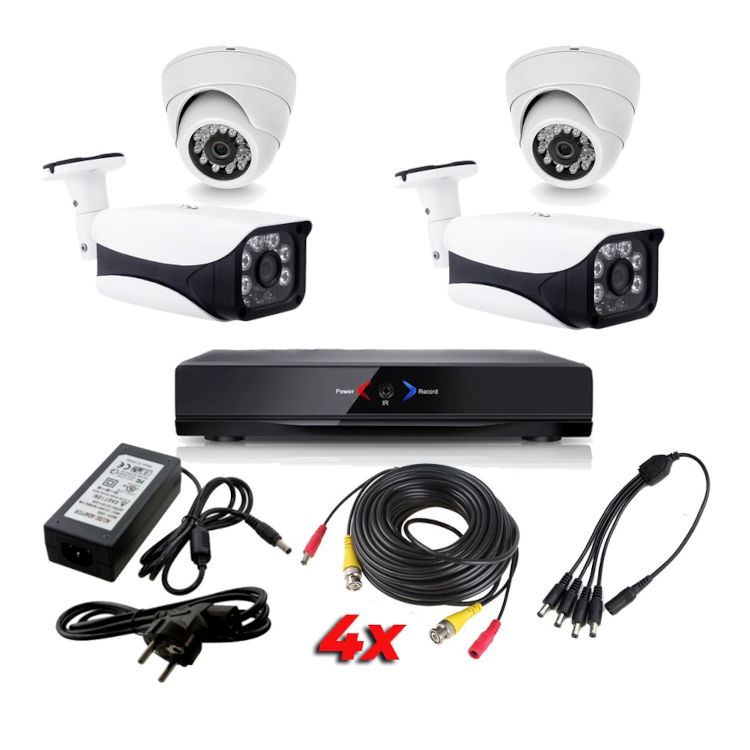 Kit Sistema de Seguridad CCTV Camaras vigilancia 4CH Exterior