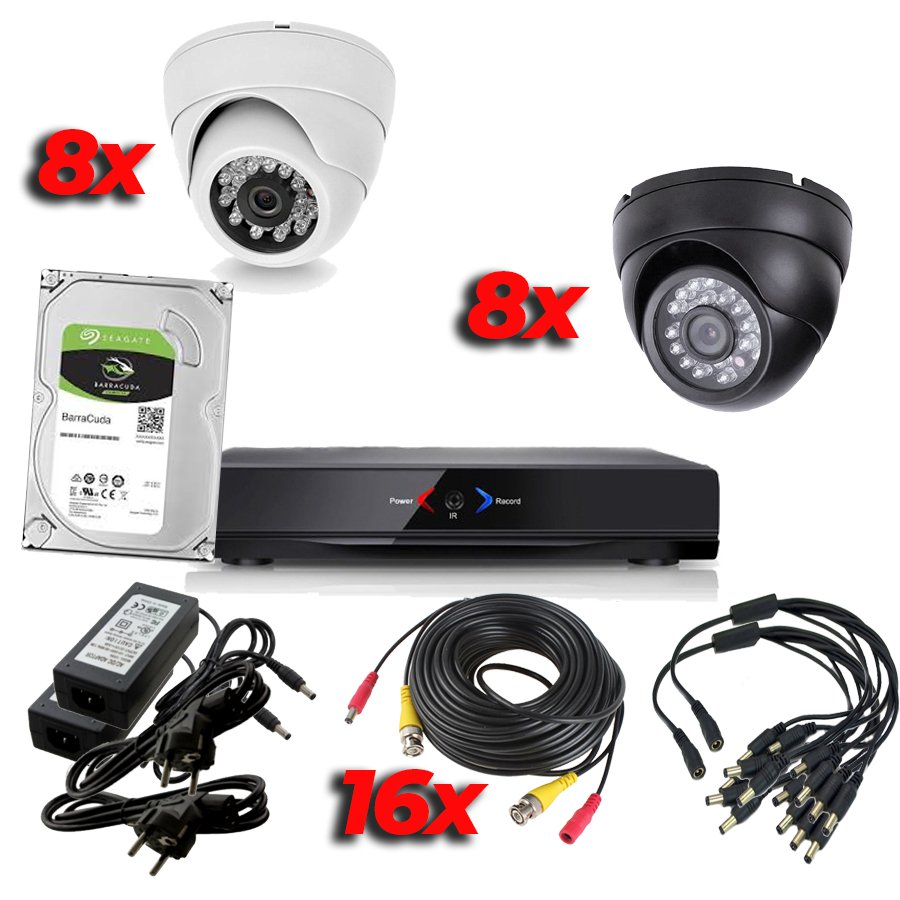 CCTV Grabador DVR AHDK059 Hasta 16 Camaras Interior Domo HD 720p Disco Duro 2Tb