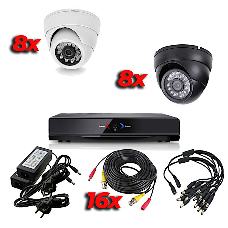 CCTV Grabador DVR AHDK058 Hasta 16 Camaras Interior Domo Techo HD 720p