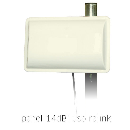 Antena WiFi Panel 14dBi USB Cable Activo 5 metros Ralink RT3070