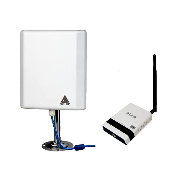 Kit WiFi Antena Melon N4000 10 metros Router repetidor ALFA R36