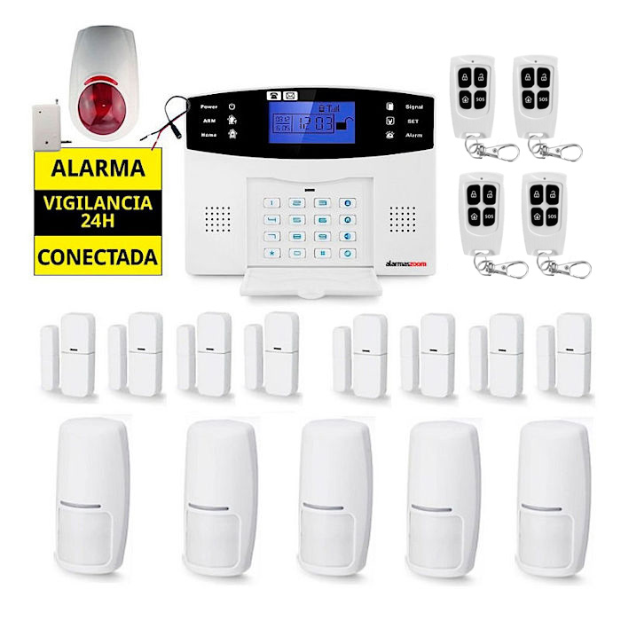 Sistema de alarma para casa 8 Detectores puertas 5 Sensores movimiento AZ017 18