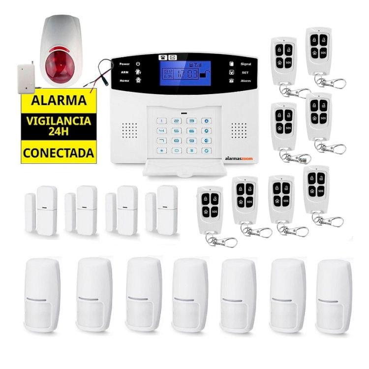 Sistema de alarma para casa 7 Detectores movimiento 8 Mandos distancia AZ017 19