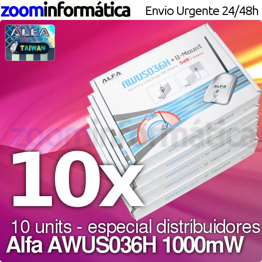 ALFA Pack 10x AWUS036H precio para distribuidores