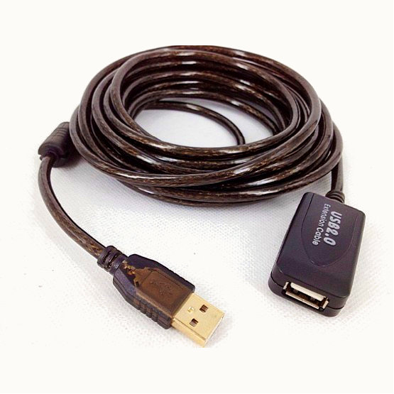 Cable alargador USB Macho Hembra 5 Metros Negro