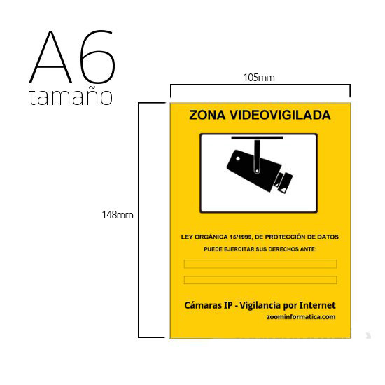 Cartel PVC 21x29 Zona Videovigilada - Vallesana