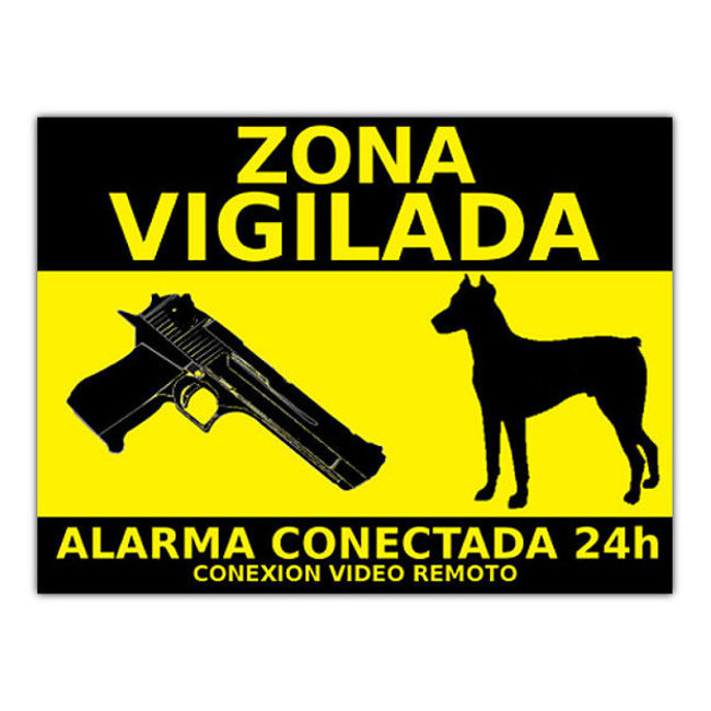 Cartel Alarma Conectada Aviso a Policia 30x21