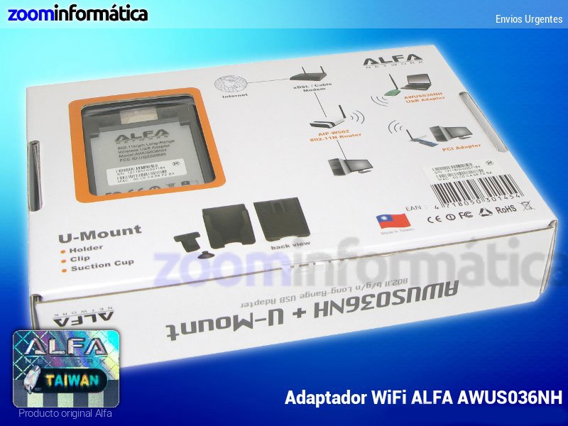 ALFA AWUS036ACH Antena WiFi USB AC1200 Largo Alcance con conexion antena  exterior