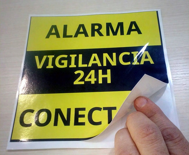 Pegatina Disuasorio Alarma Conectada Zona Vigilada 24h Aviso Policía Cam