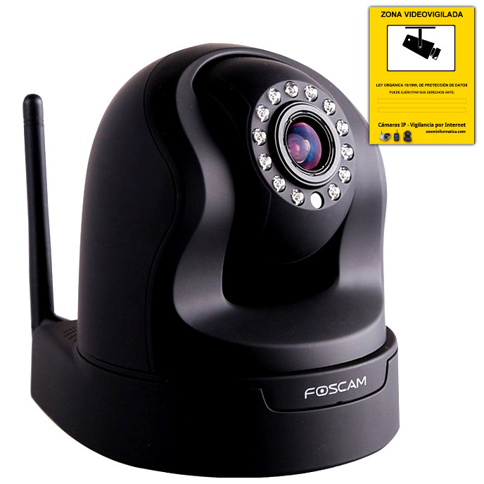 Camara IP Foscam FI9826W Color negro Motorizada H264