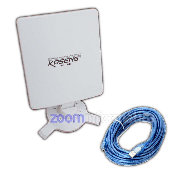 Kasens N5200 Antena WiFi panel USB con cable desmontable 5 metros