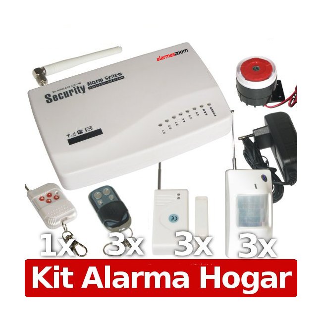 Alarma Hogar AZ010 GSM Sistema de seguridad para casa 3 Mandos a distancia