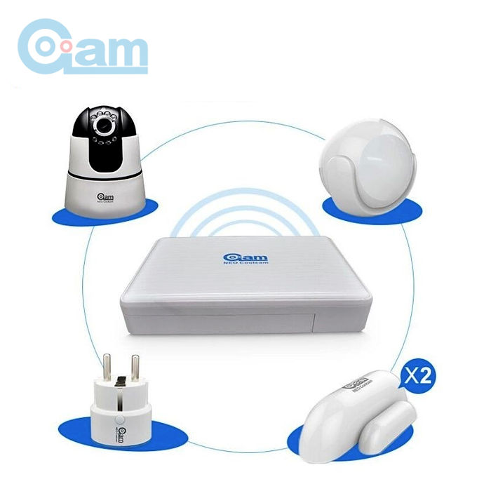 NeoCoolCam Starter Kits Alarma Hogar WiFi Grabador NVR Detectores Camara de seguridad