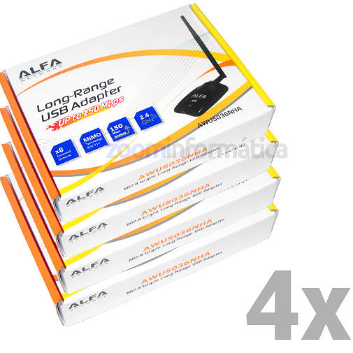ALFA Pack 4x AWUS036NHA precio para instaladores