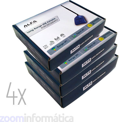 ALFA Pack 4x Antenas WiFi USB AWUS036NHV precio para tiendas
