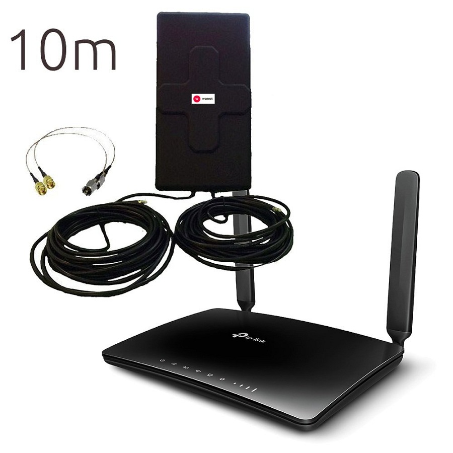 Tp Link TL MR6400 Router 4G WiFi con Antena 4G Panel 46dBi 10 metros cable