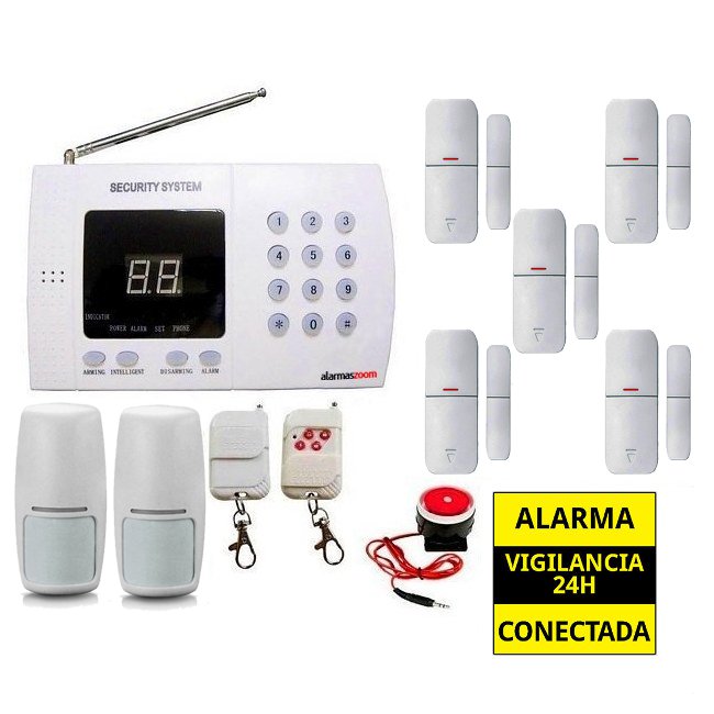 Kit alarma casa Linea Fija 5 Sensores de apertura puertas AZ011 2