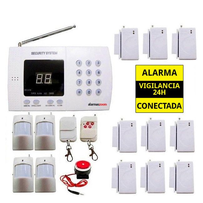 Kit alarma casa Linea Fija 6 Detectores apertura puertas ventanas AZ011 3