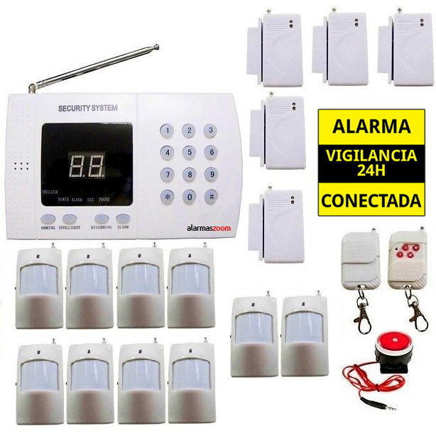 Kit alarma casa Linea Fija 10 Detectores movimiento AZ011 5