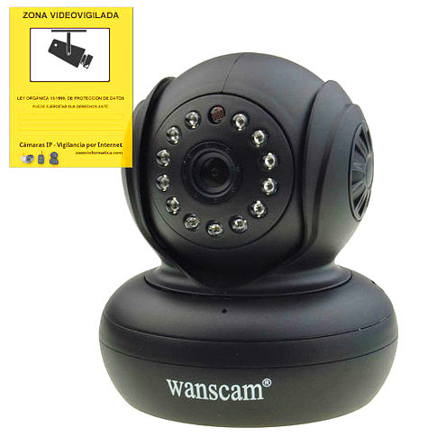 Wanscam JW0004 Camara IP WiFi interior color Negra Con vision nocturna