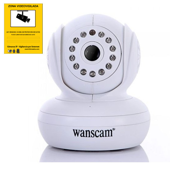 Wanscam JW0004 Camara IP WiFi interior color Blanca Con vision nocturna