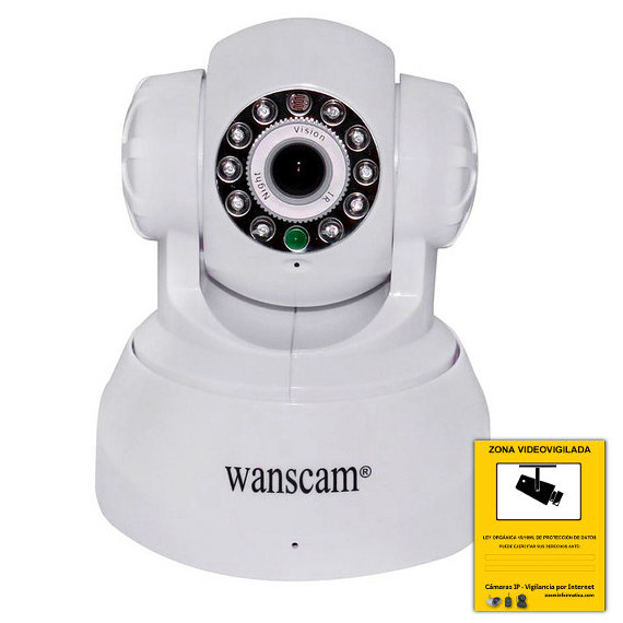 Wanscam JW0008 Camara IP Blanca WiFi P2P motorizada vision remota movil APP