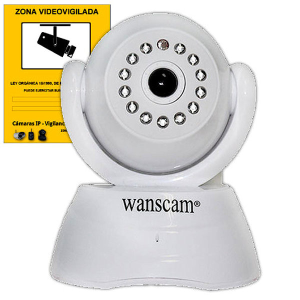 Wanscam JW0003 Camara IP Blanca WiFi P2P VGA vision remota movil APP Reacondicionado